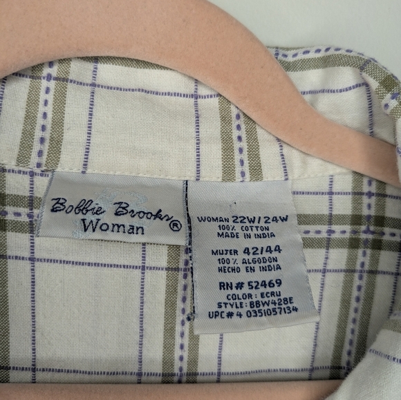 22W/24W Vintage 90s Plaid Embroidered Button-Up Shirt Boho Western Cottagecore - Picture 7 of 11